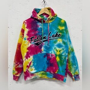 Retro Manitoba Tie Dye Pullover Hoodie, Size M